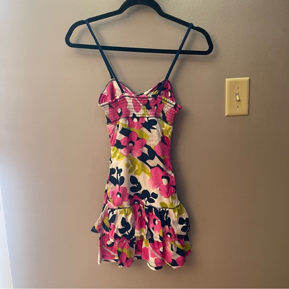 Y2K Hollister floral sleeveless bodycon ruffle Dress - Picture 2 of 3